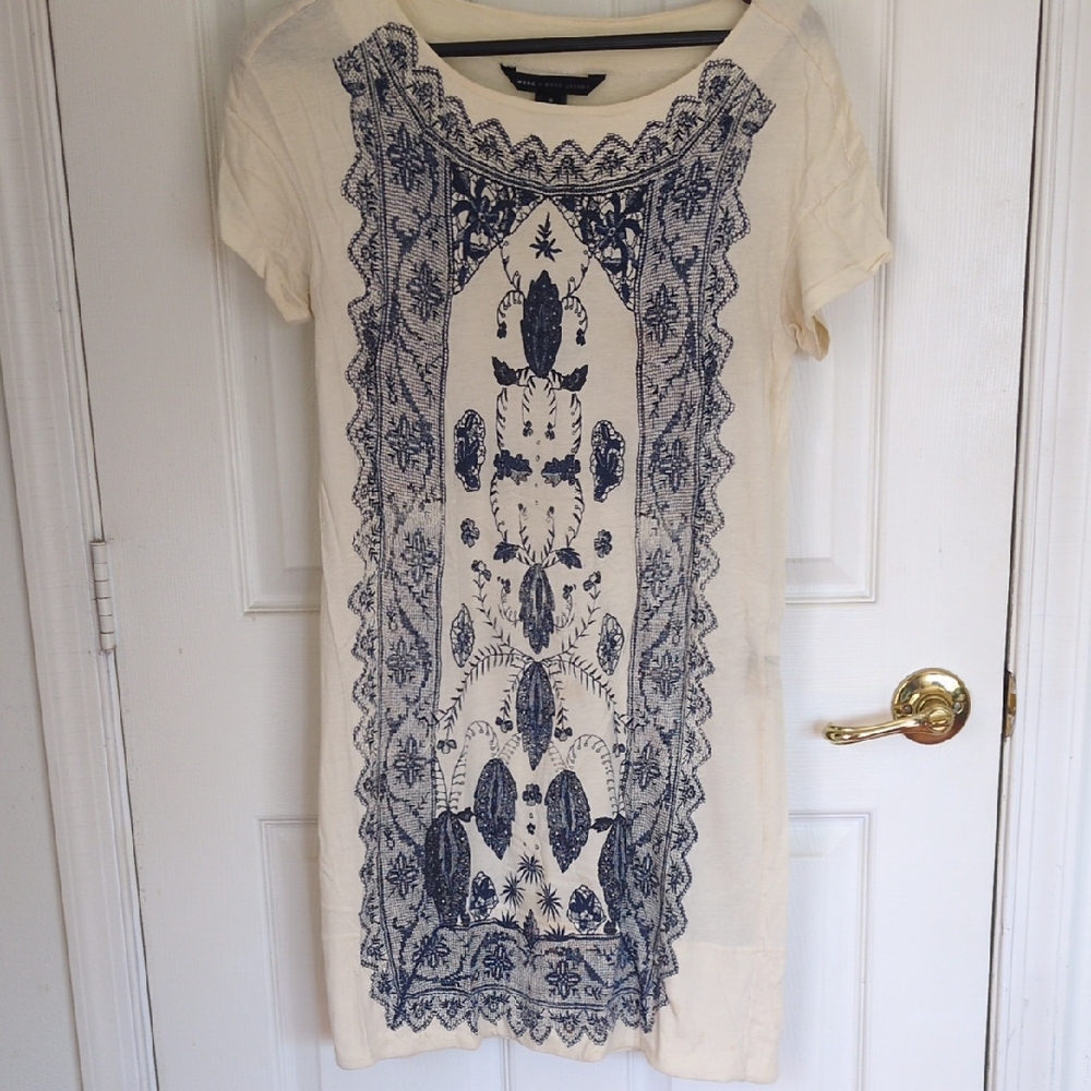Marc By Marc Jacobs Cream and Navy Dress